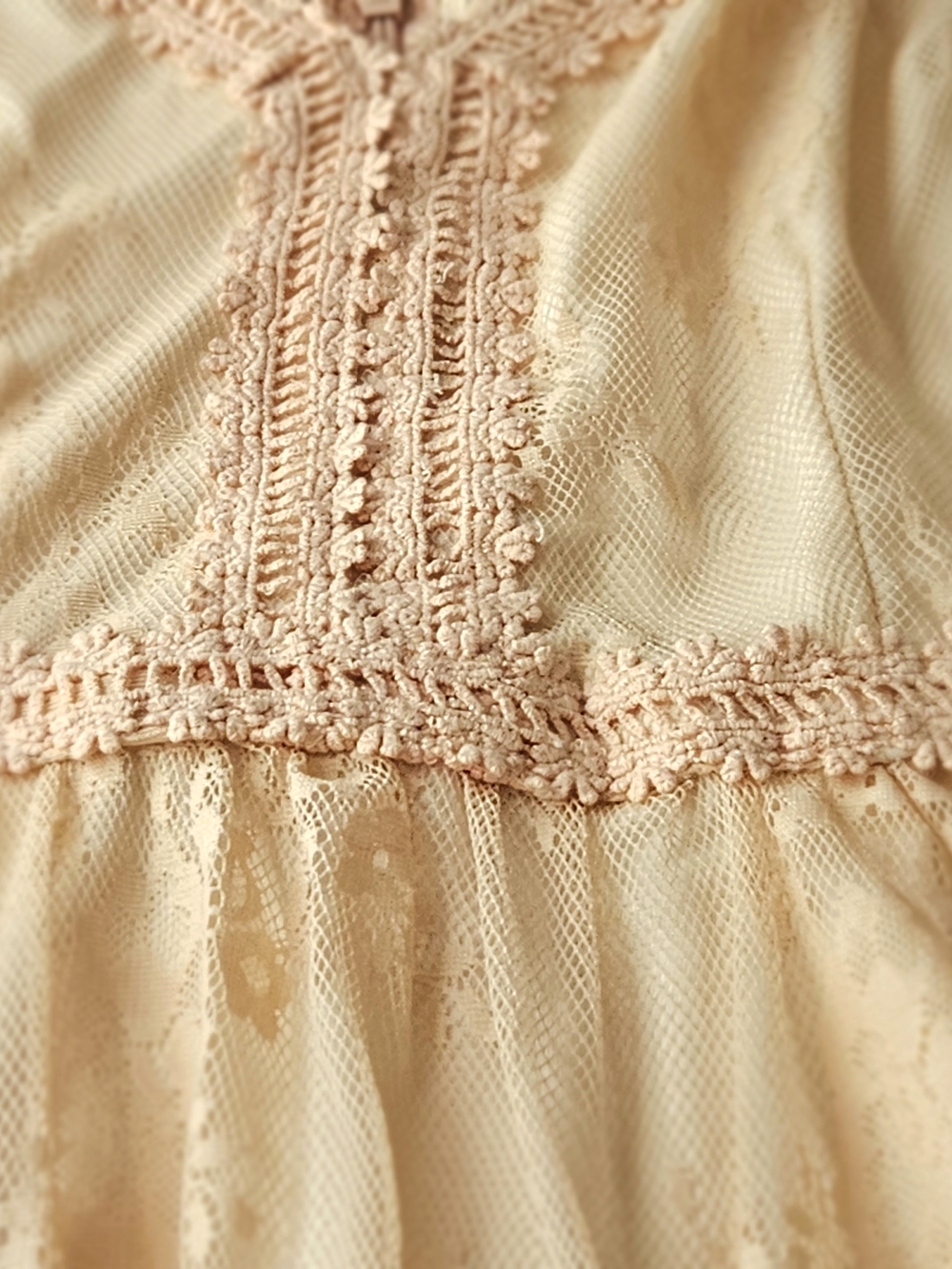 ​Soieblu Peach Lace Dress - NWOT - Size S - Romantic Boho Mini Dress - Picture 14 of 15